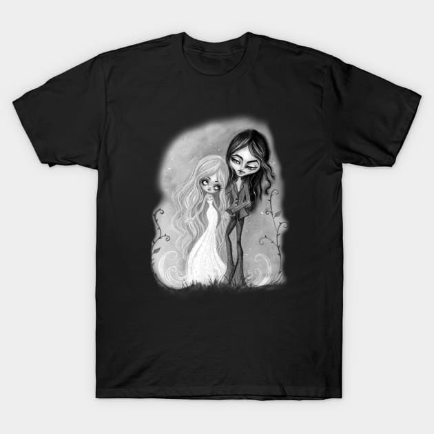 Vampire and ghost in love T-Shirt by mapetitepoupee